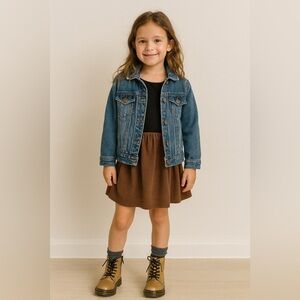 Dr. Martens Kids Gold Glitter Zip Combat Boots Size 1 SH9